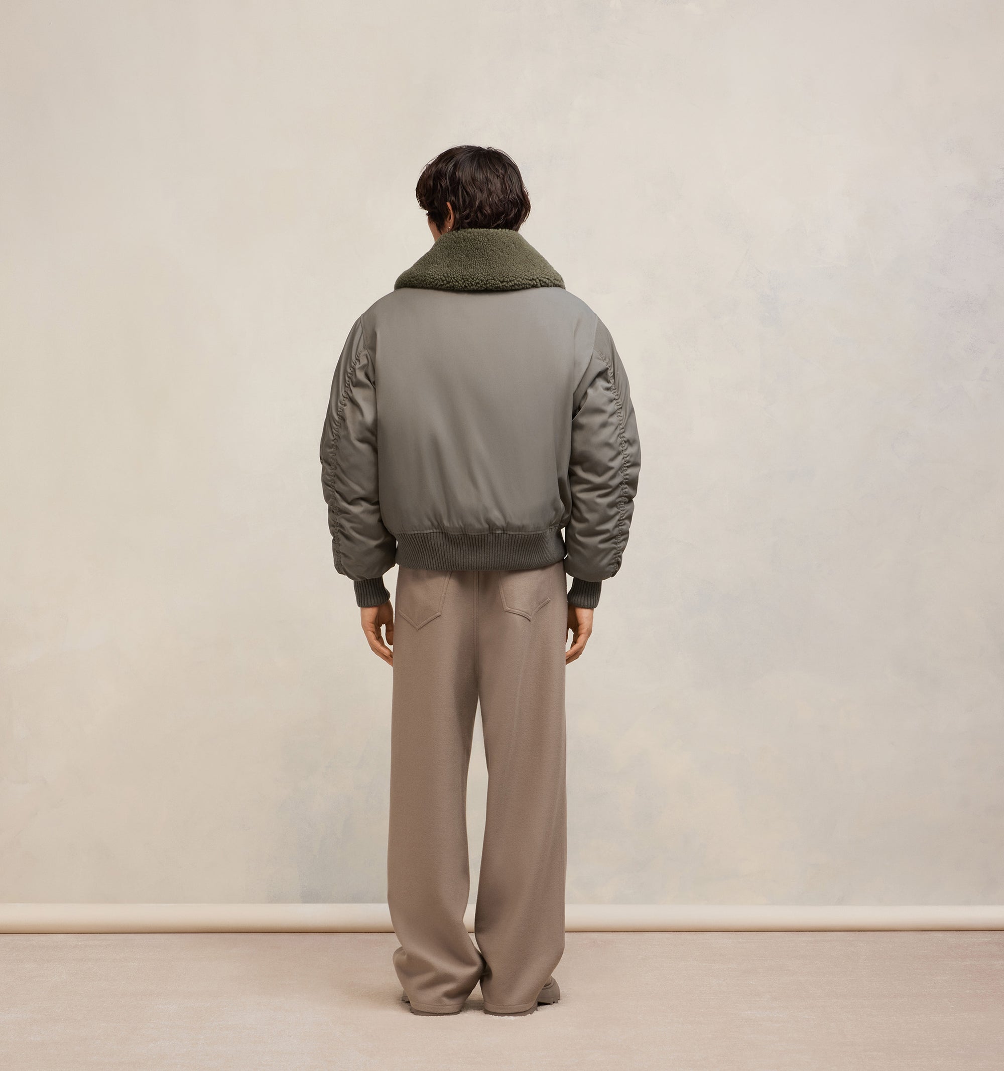Bomber à col fourré amovible - Taupe