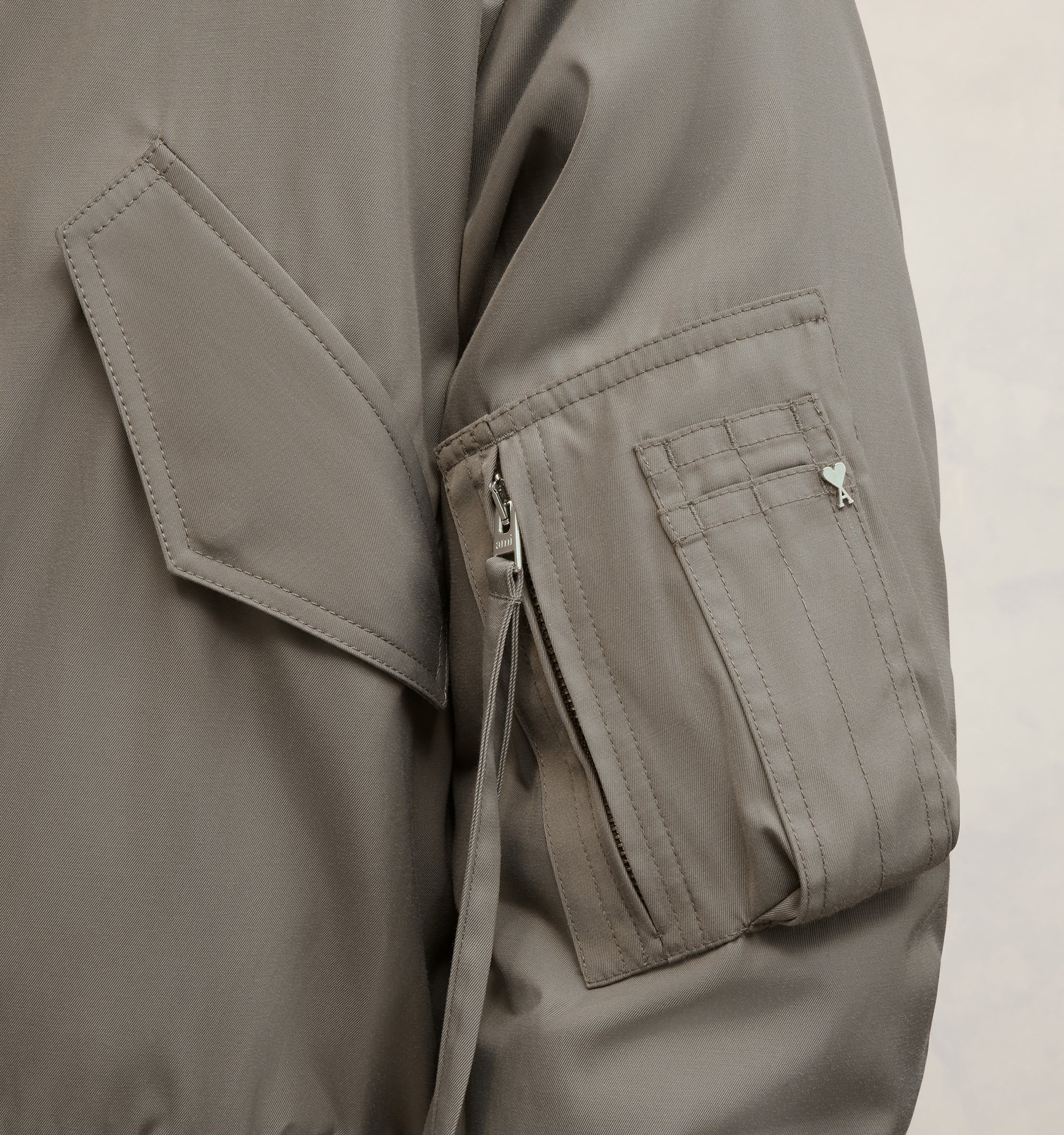 Bomber à col fourré amovible - Taupe