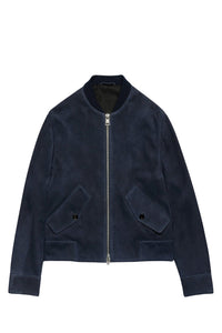 Bomber boxy à poches en daim - Night Blue