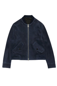 Bomber boxy à poches en daim - Night Blue