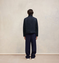 Bomber boxy à poches en daim - Night Blue