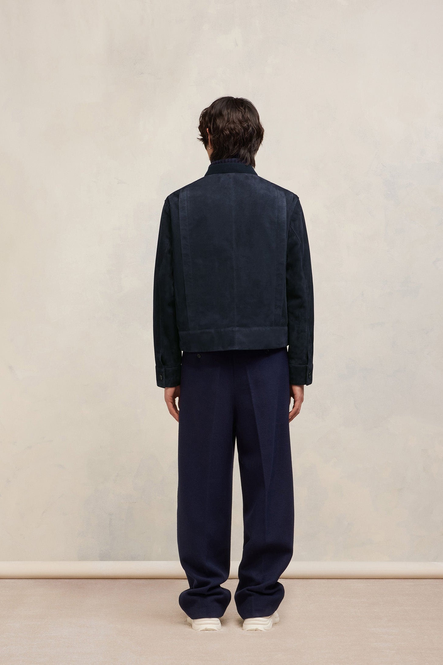 Bomber boxy à poches en daim - Night Blue