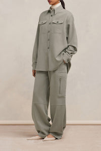 Surchemise à poches en laine - Taupe