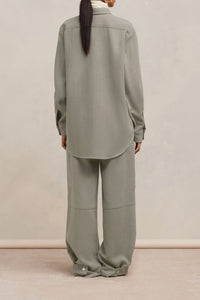 Surchemise à poches en laine - Taupe