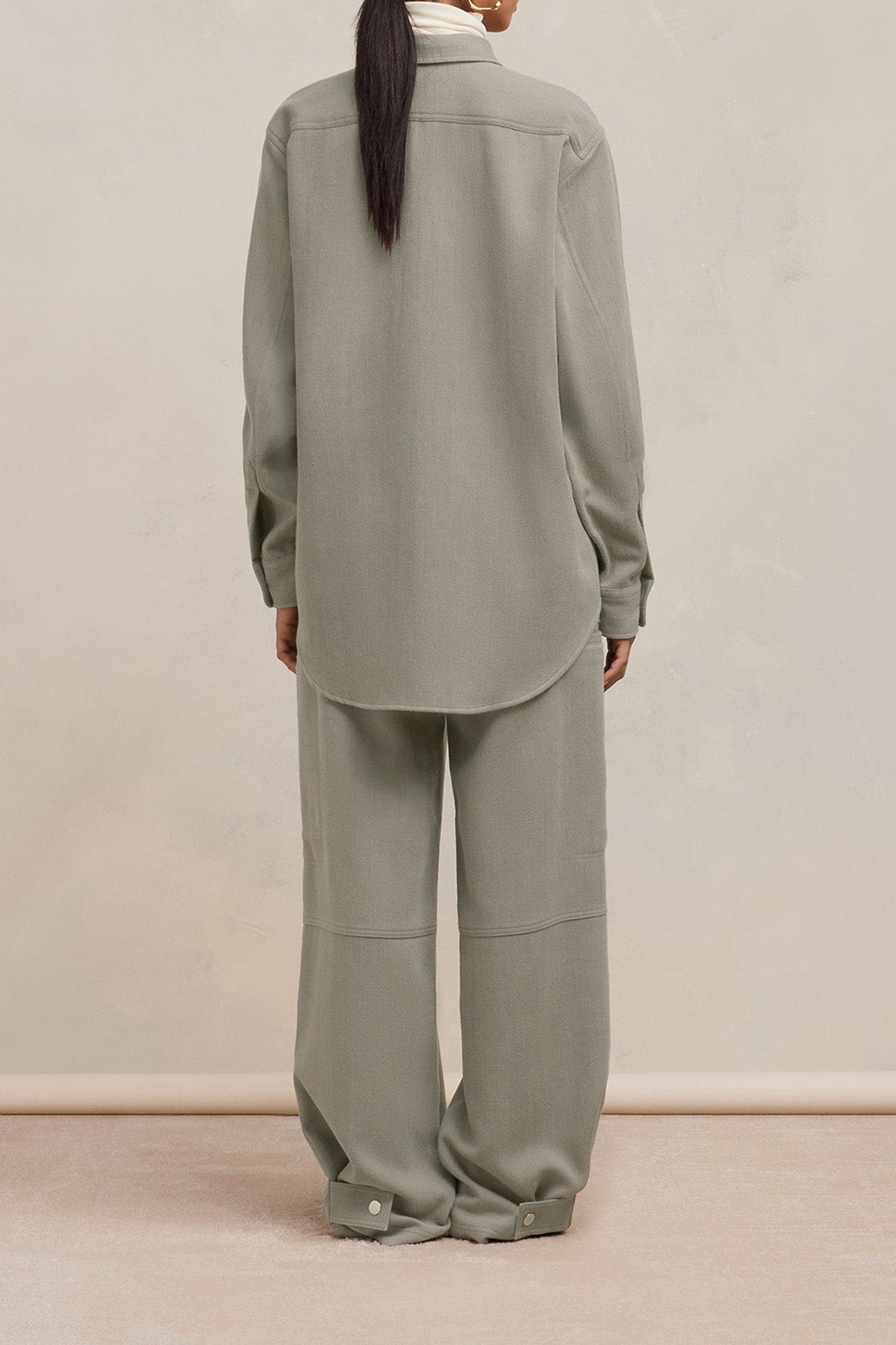 Surchemise à poches en laine - Taupe