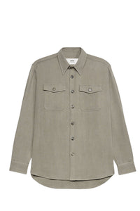 Surchemise à poches en laine - Taupe