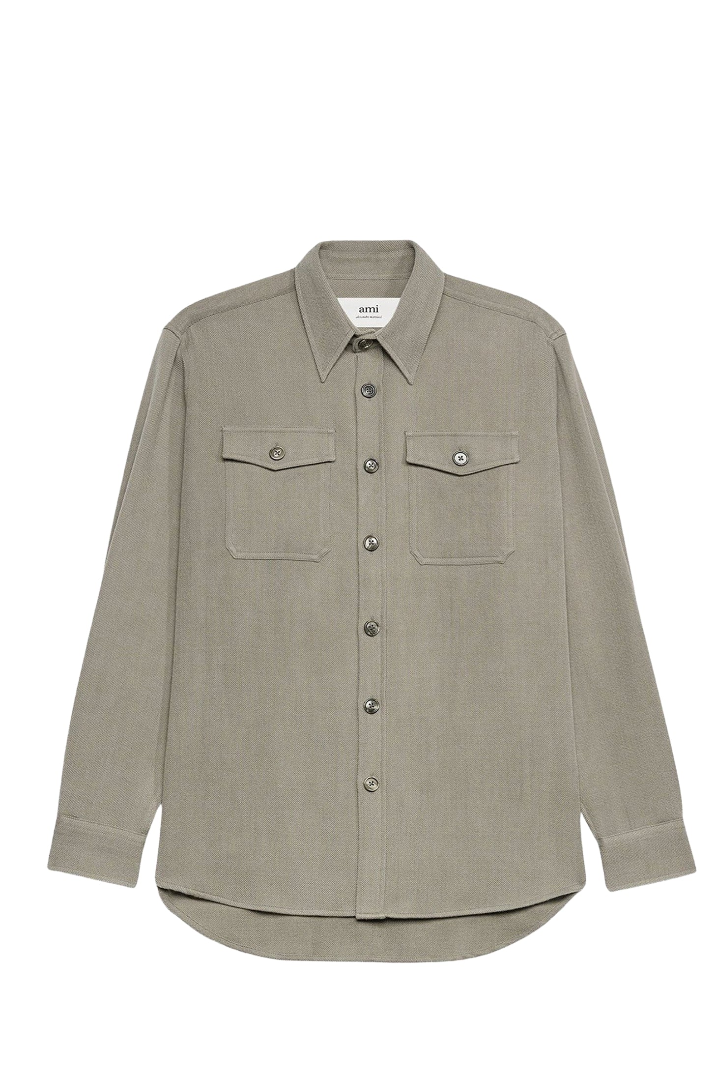 Surchemise à poches en laine - Taupe