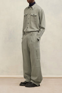 Surchemise à poches en laine - Taupe