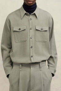 Surchemise à poches en laine - Taupe