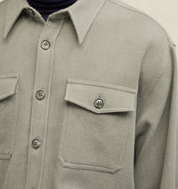 Surchemise à poches en laine - Taupe