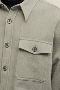 Surchemise à poches en laine - Taupe