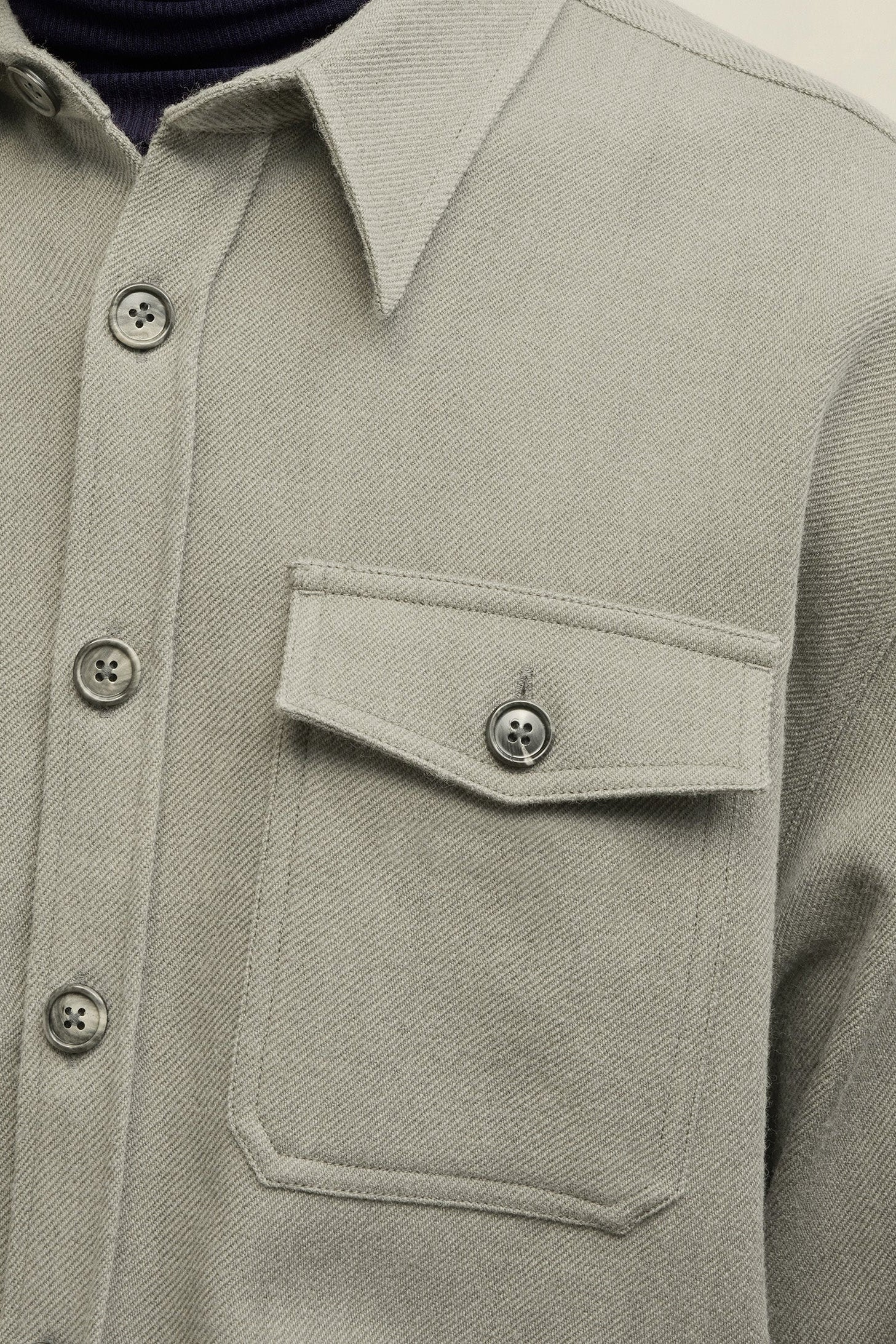 Surchemise à poches en laine - Taupe