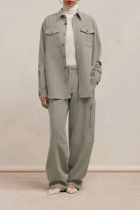 Surchemise à poches en laine - Taupe