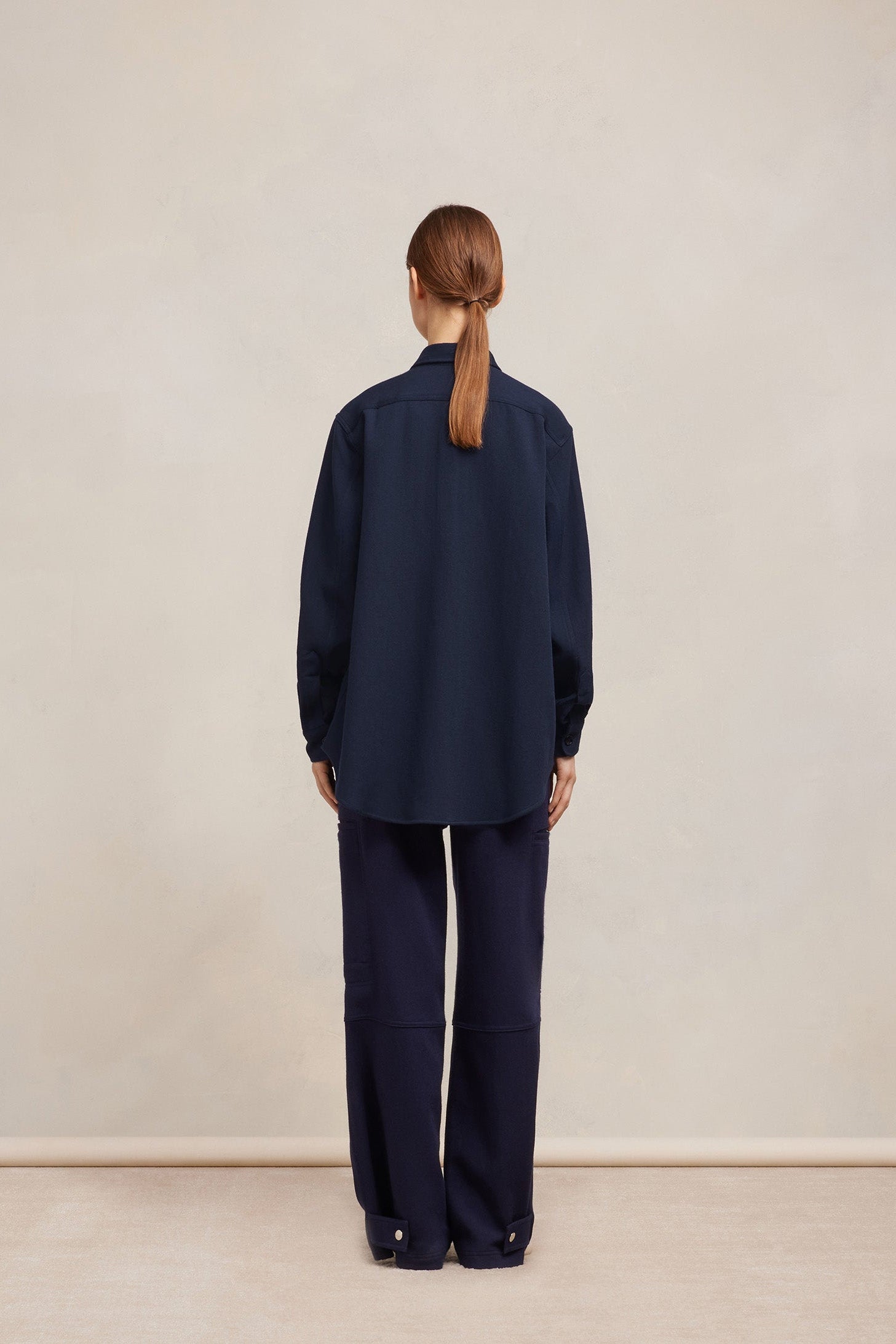 Surchemise à poches en laine - Night Blue