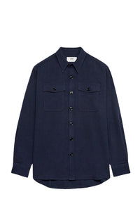 Surchemise à poches en laine - Night Blue