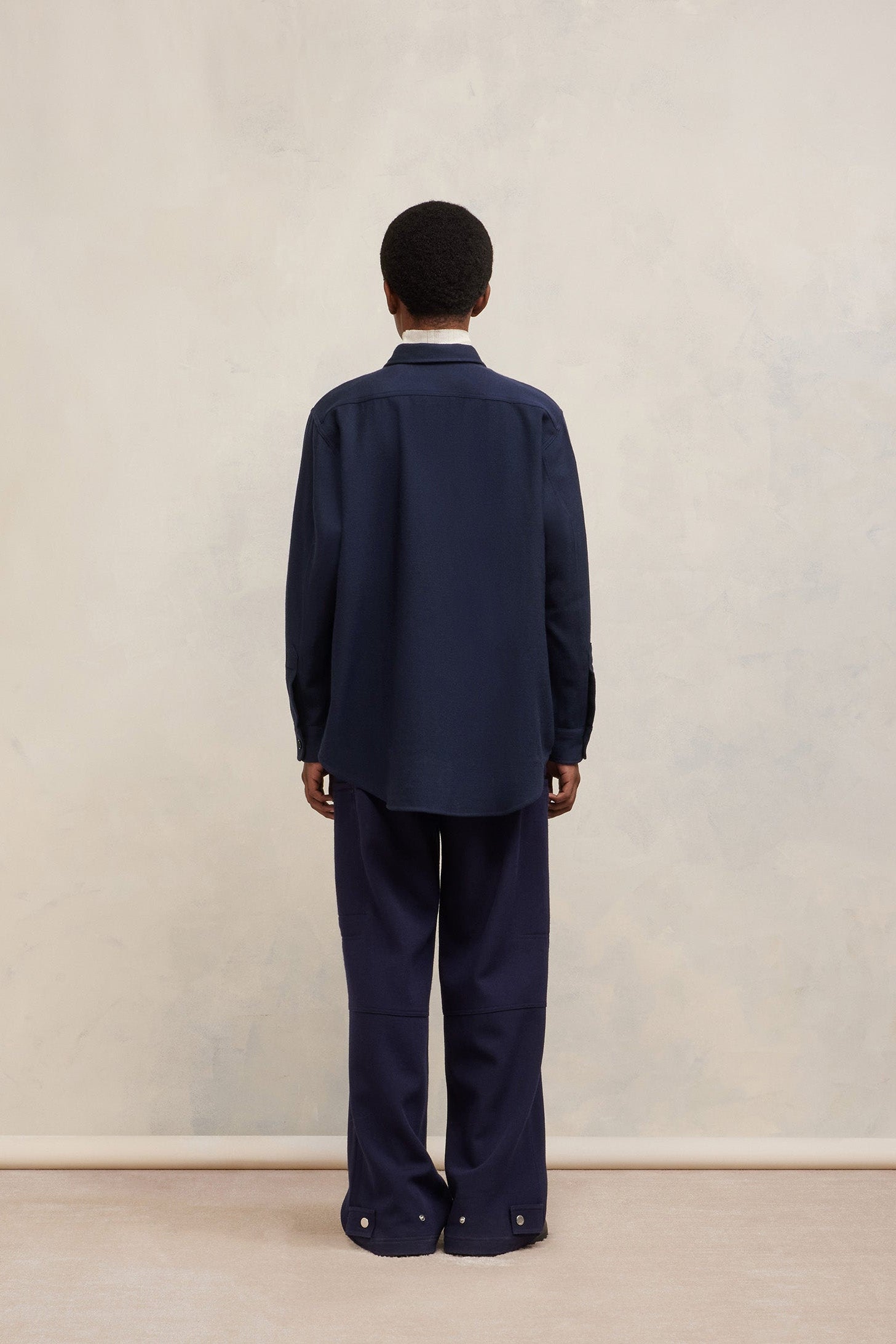 Surchemise à poches en laine - Night Blue