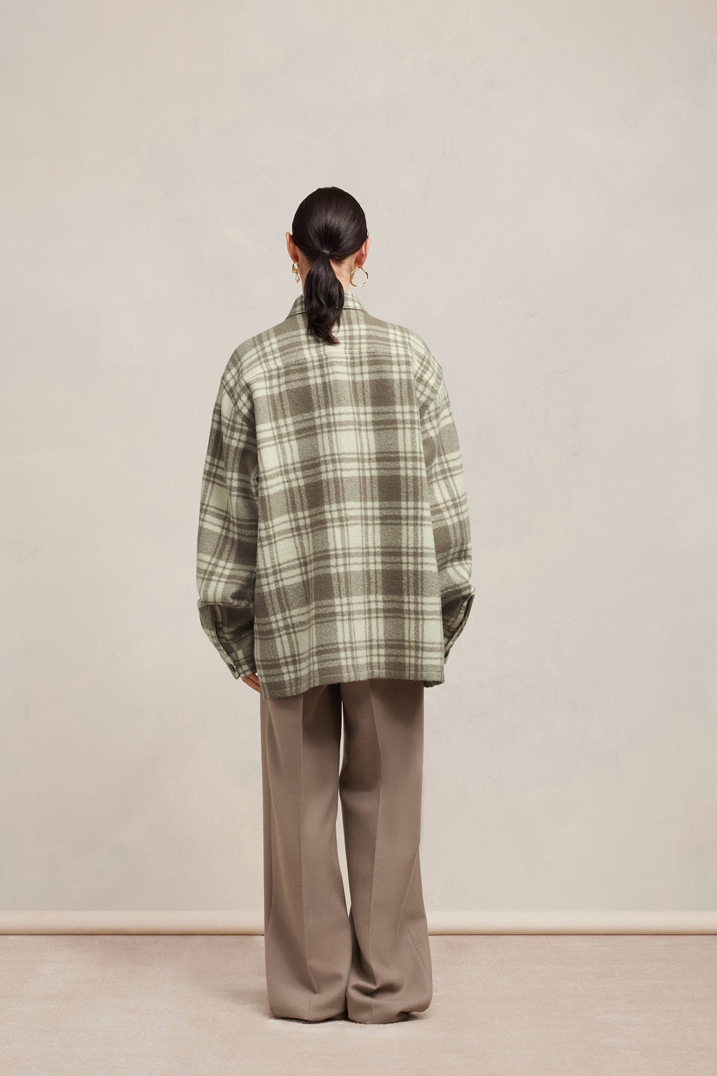 Surchemise oversize avec poches en laine - Ivory & Clay