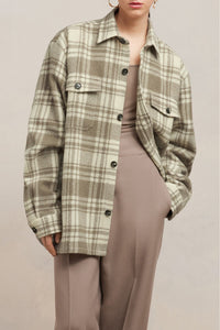 Surchemise oversize avec poches en laine - Ivory & Clay