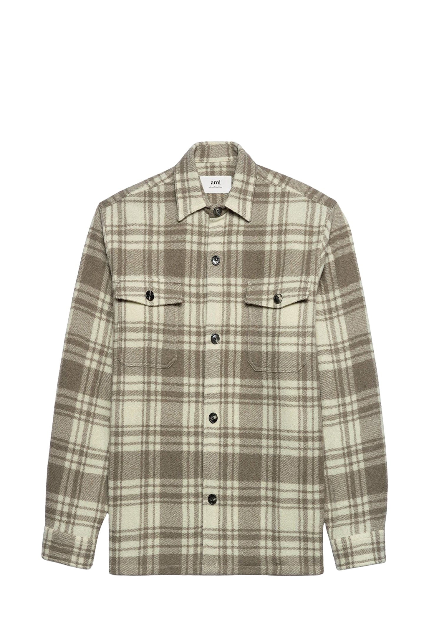 Surchemise oversize avec poches en laine - Ivory & Clay