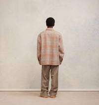 Surchemise oversize avec poches en laine - Powder Pink & Pearl Grey