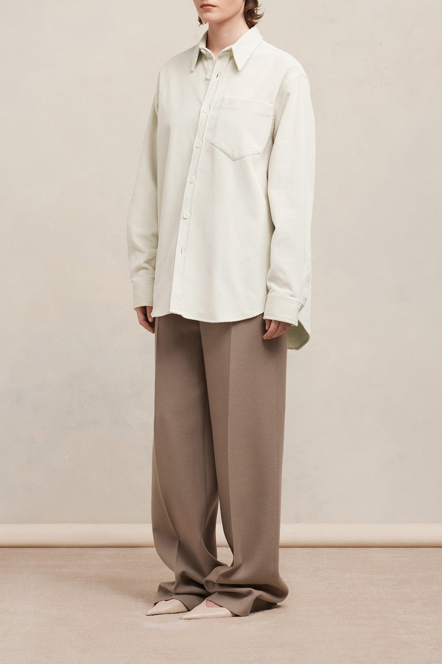 Surchemise oversize à poche - Ivory