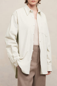 Surchemise oversize à poche - Ivory