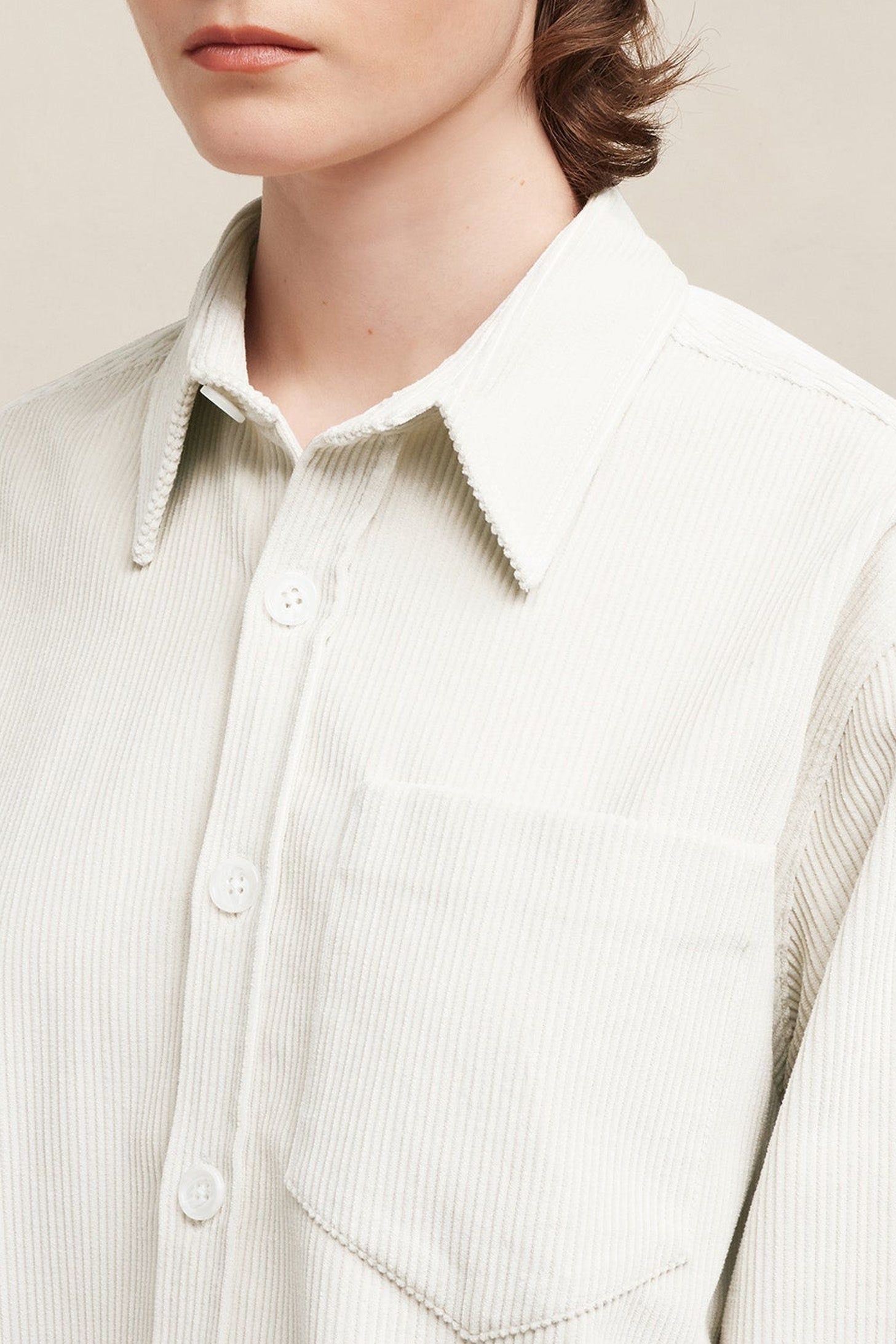 Surchemise oversize à poche - Ivory