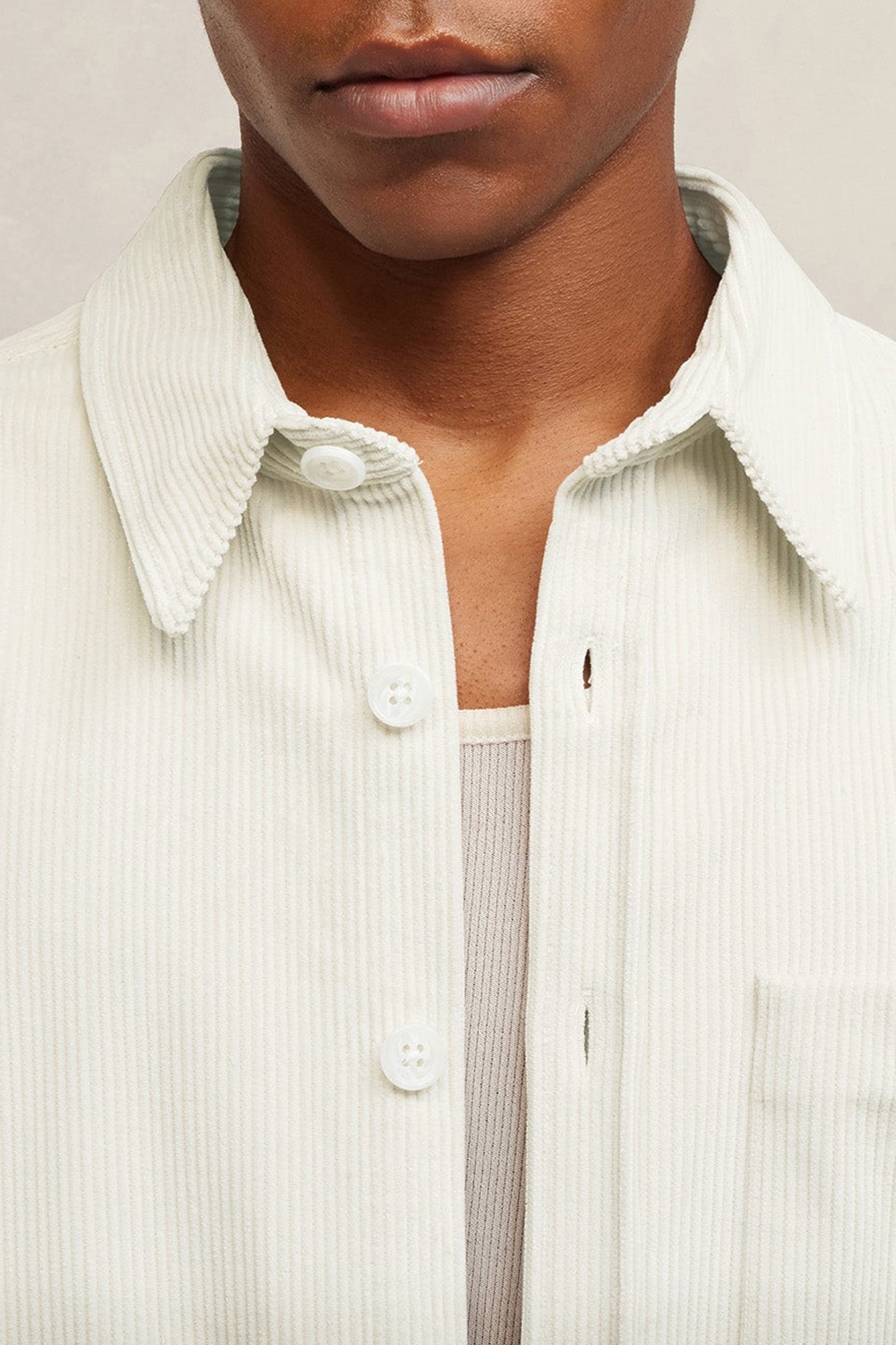 Surchemise oversize à poche - Ivory