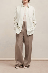 Surchemise oversize à poche - Ivory