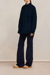 Surchemise oversize à poche - Night Blue