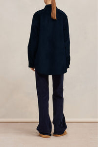 Surchemise oversize à poche - Night Blue