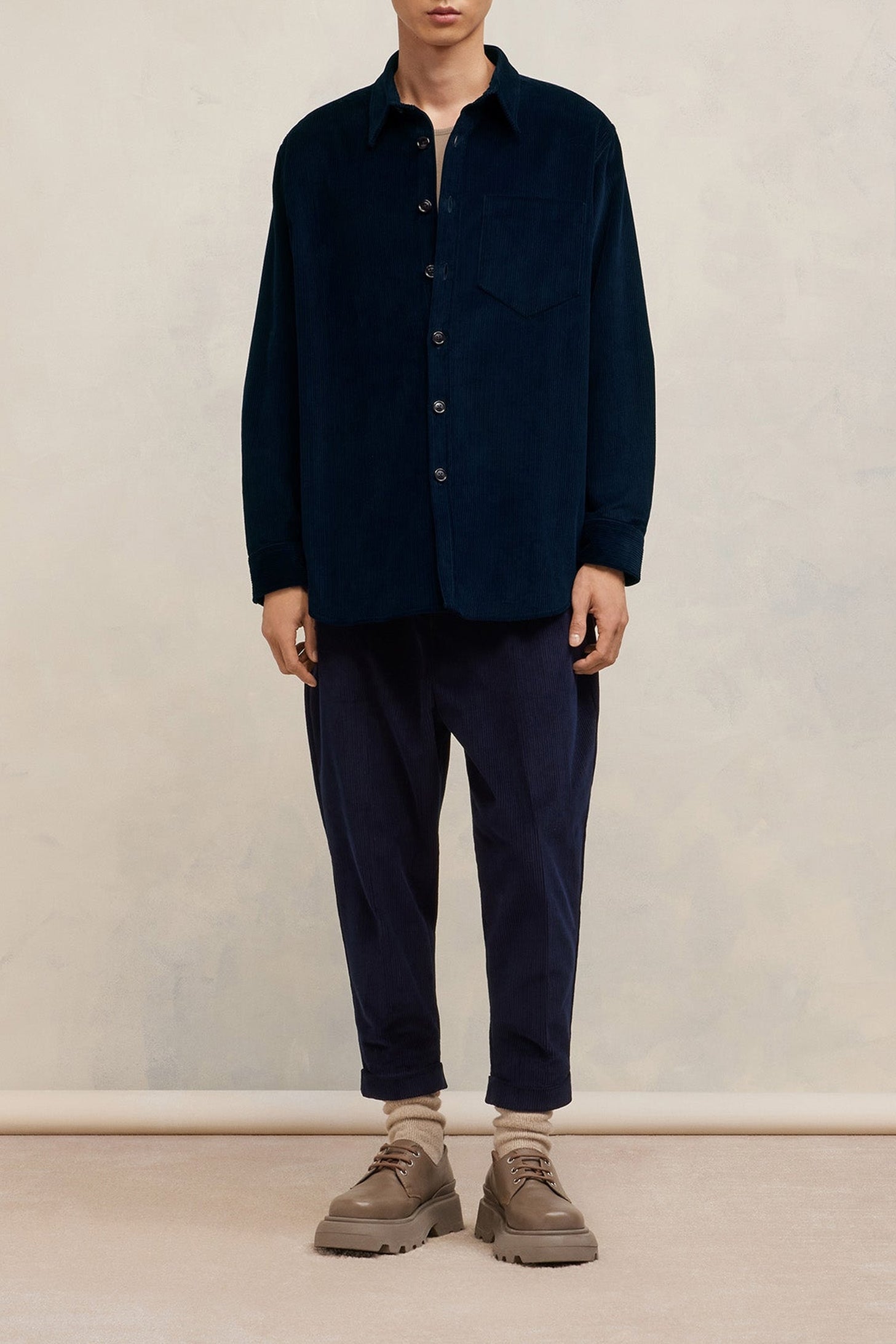 Surchemise oversize à poche - Night Blue