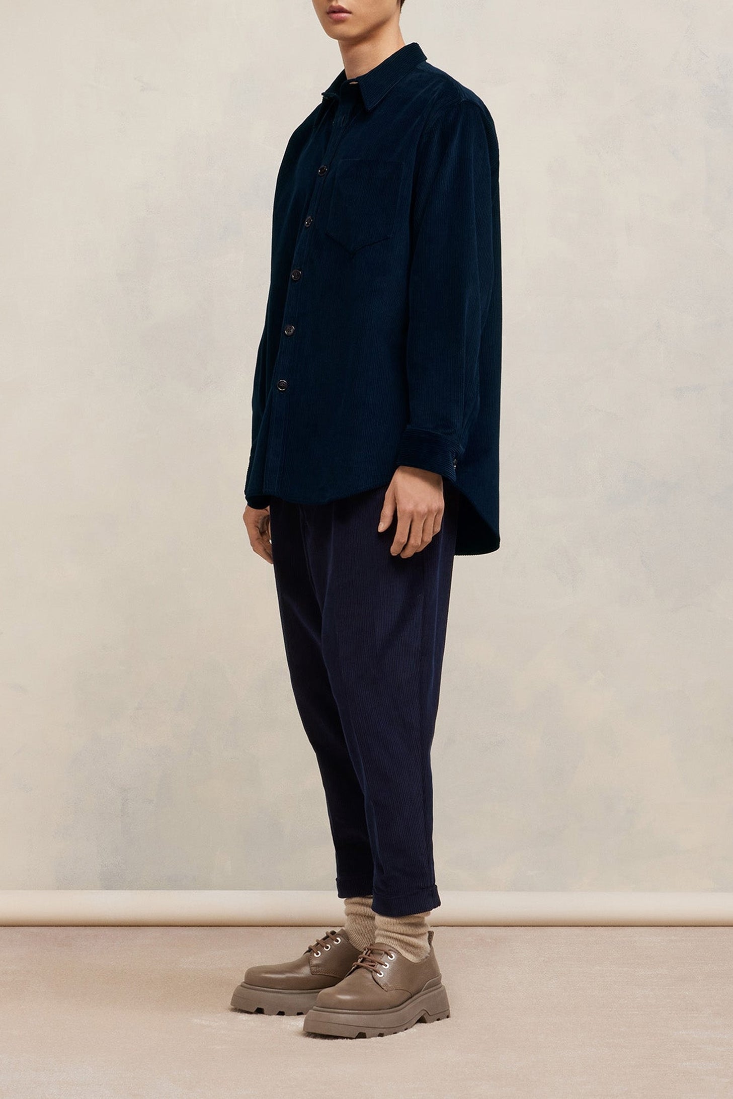 Surchemise oversize à poche - Night Blue