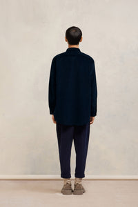 Surchemise oversize à poche - Night Blue