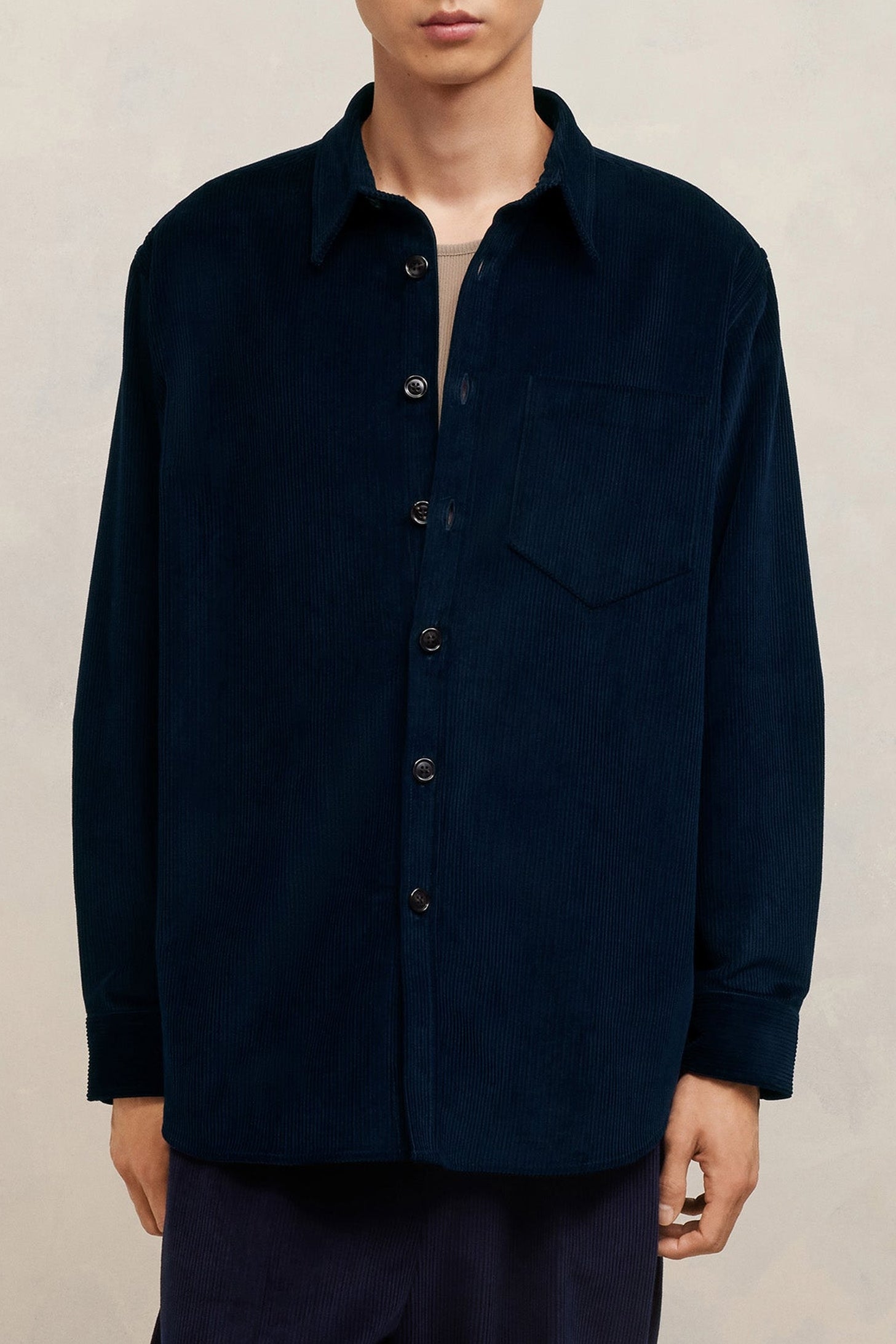 Surchemise oversize à poche - Night Blue