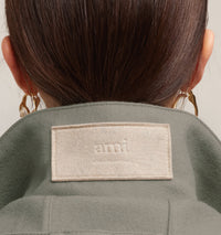 Parka courte avec cordons de serrage en laine - Taupe