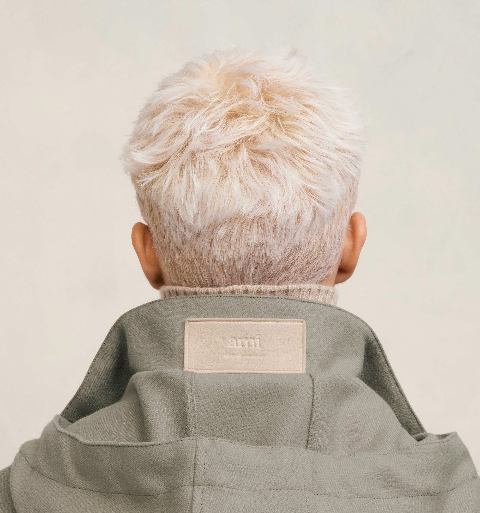 Parka courte avec cordons de serrage en laine - Taupe