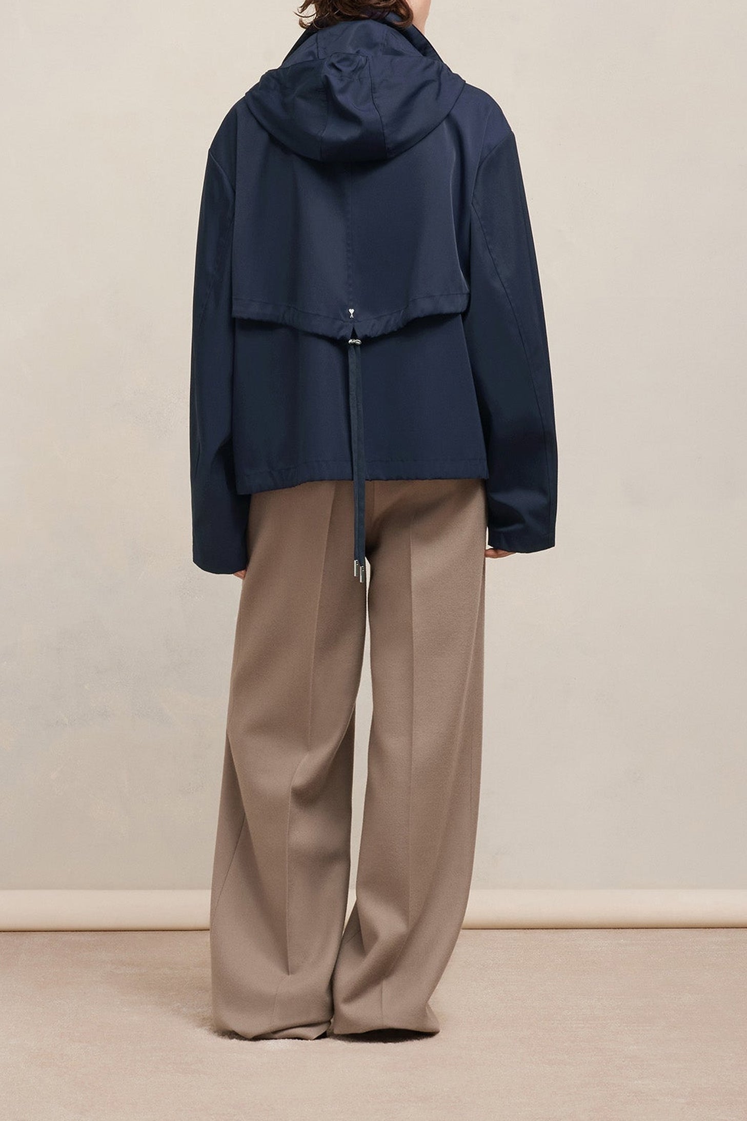 Parka courte avec cordons de serrage - Ivory