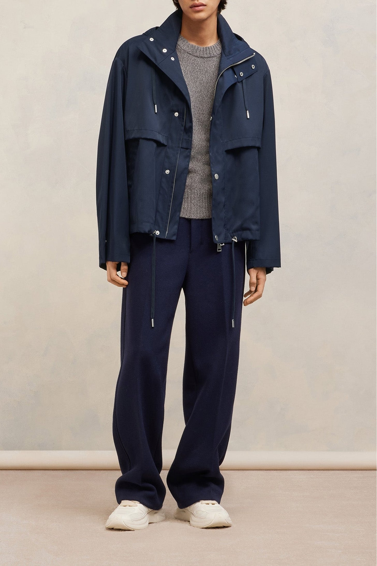 Parka courte avec cordons de serrage - Ivory