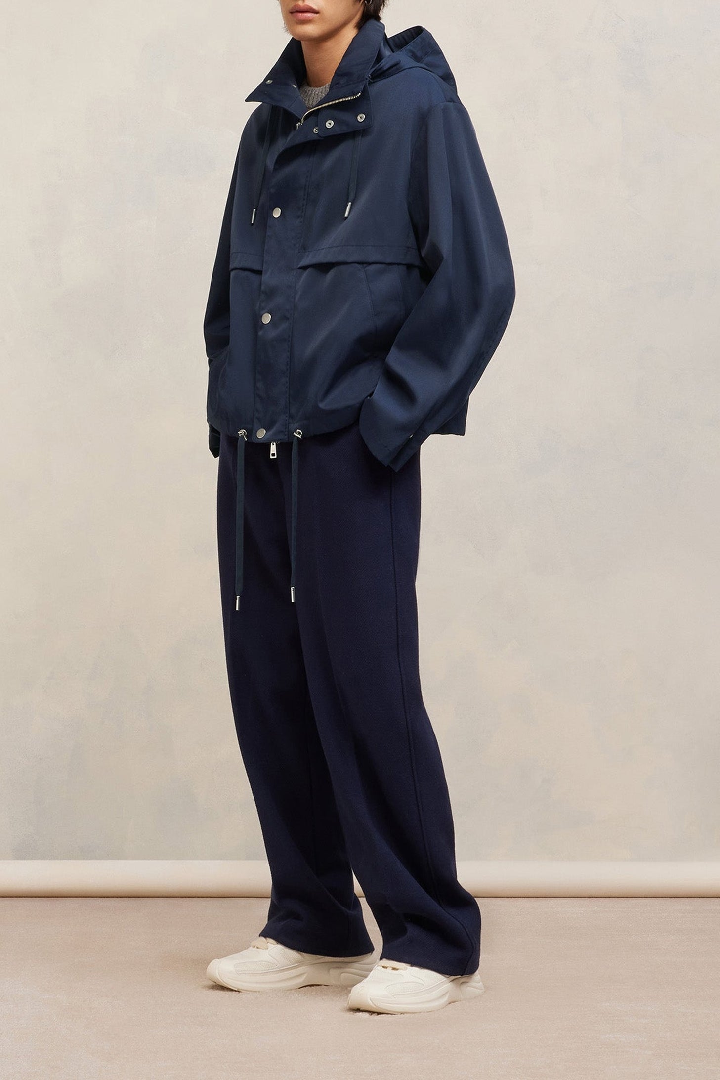 Parka courte avec cordons de serrage - Ivory