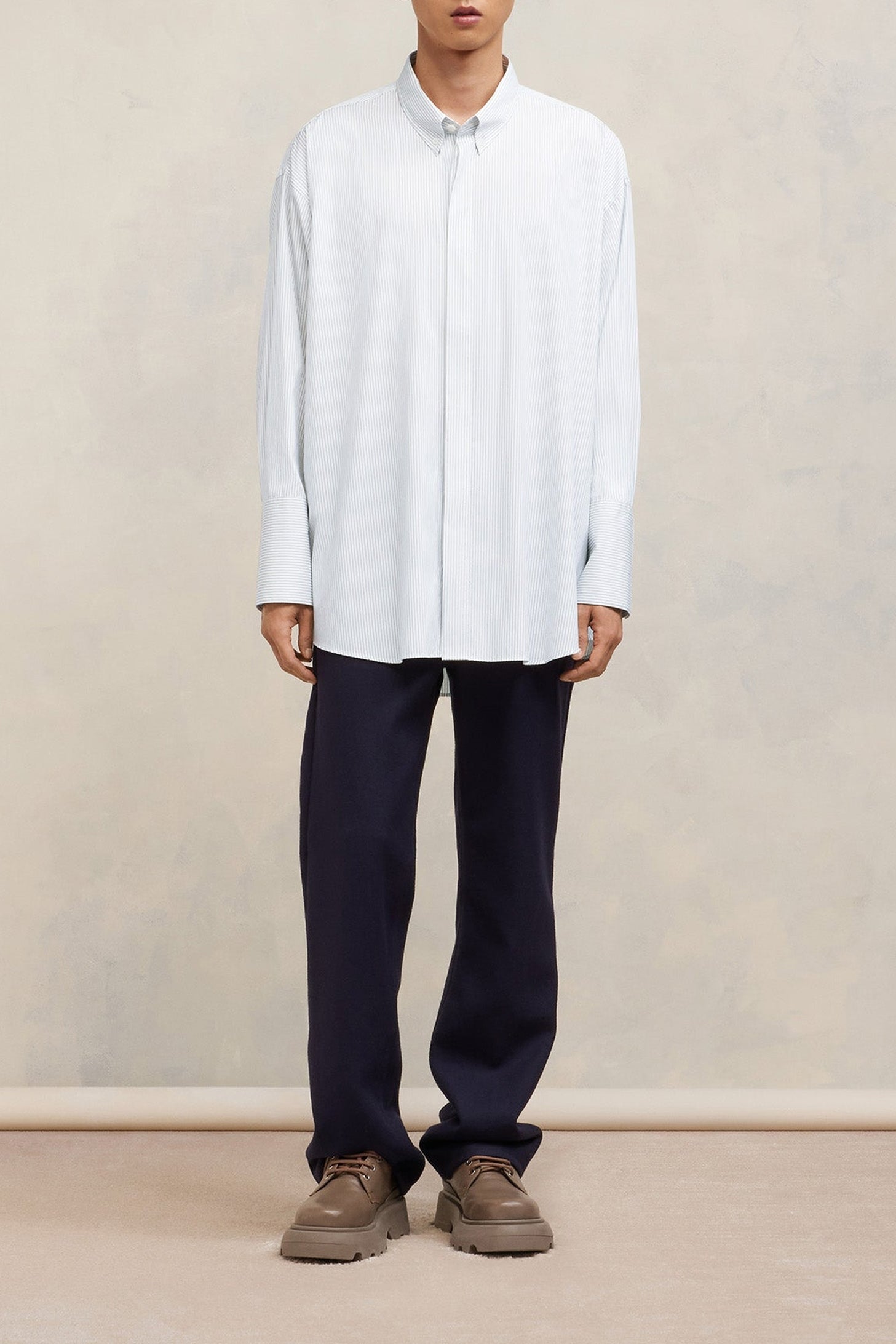 Chemise à col boutonné - White & Feather Blue