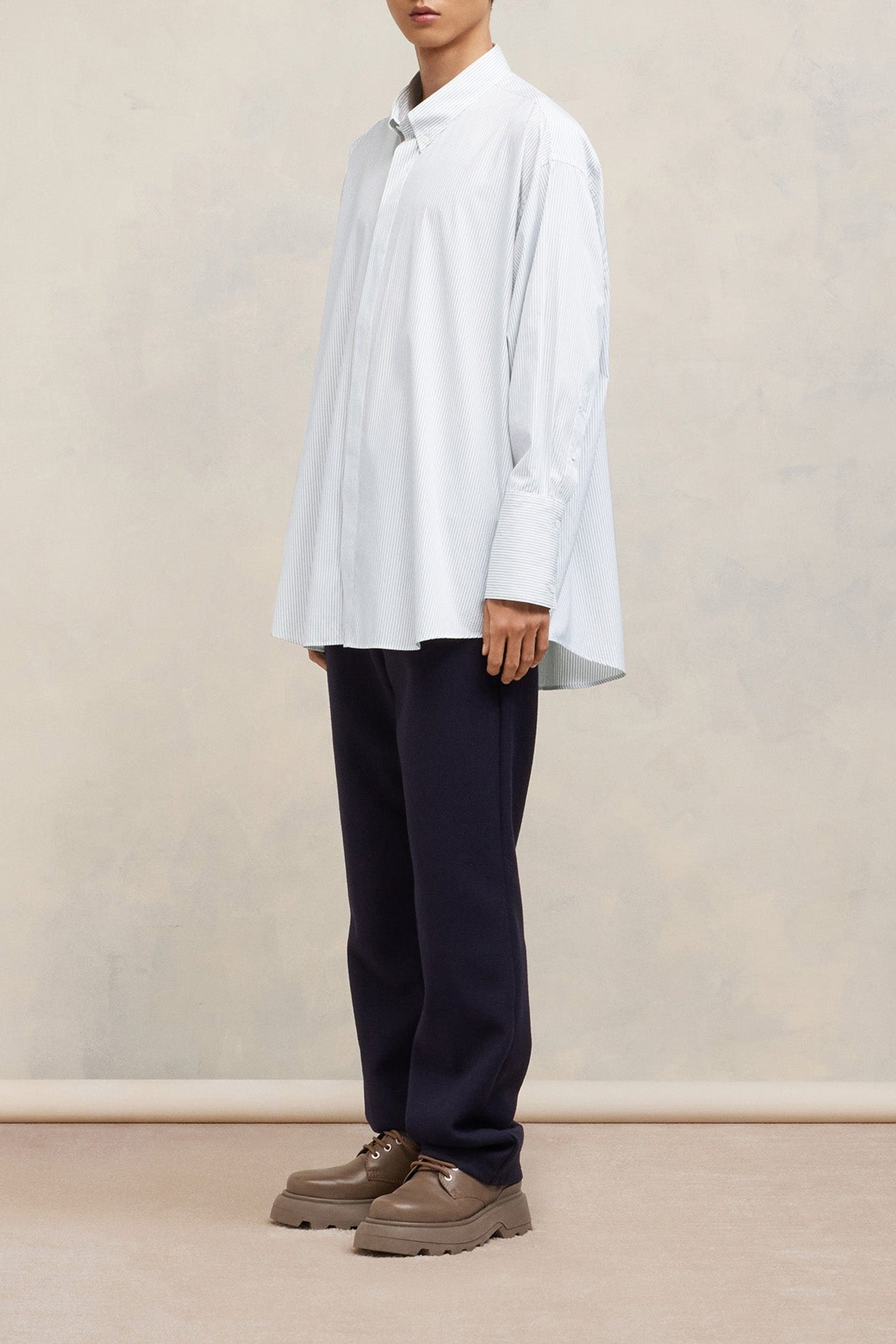 Chemise à col boutonné - Natural White & Feather Blue