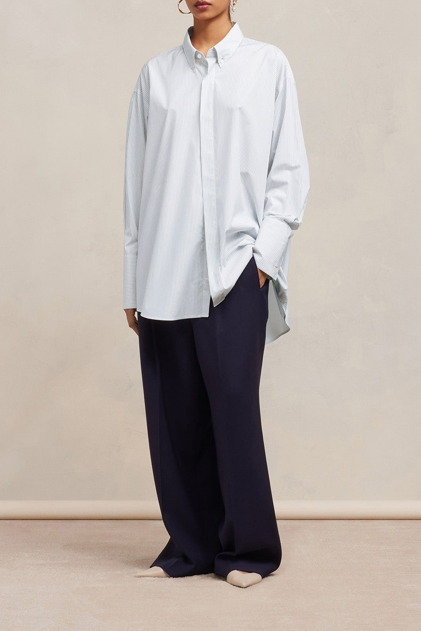 Chemise à col boutonné - White & Feather Blue