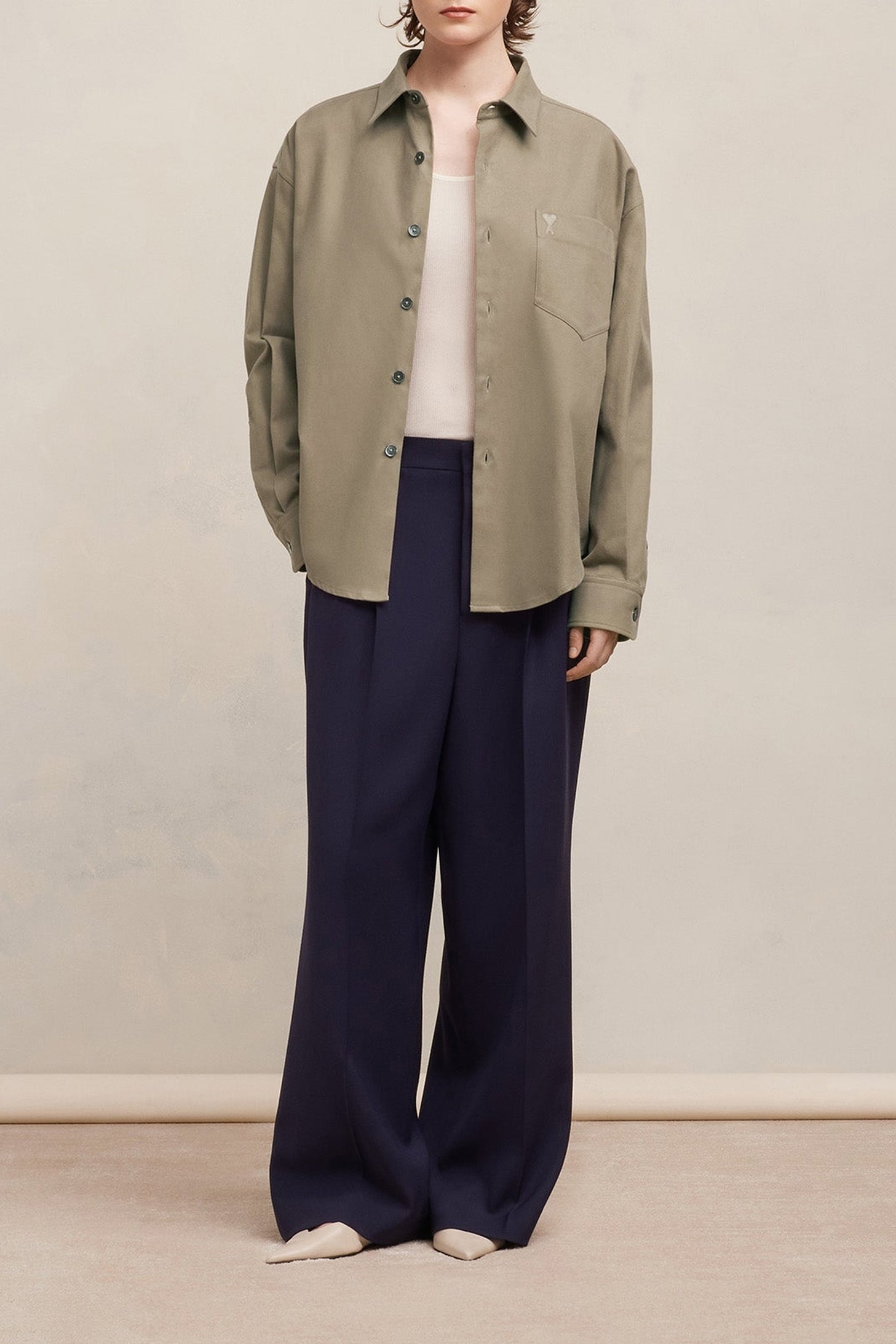 Chemise Ami de Cœur à poche - Taupe