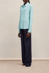 Chemise en soie mélangée - Aquamarine