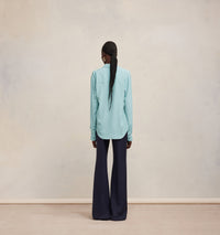 Chemise en soie mélangée - Aquamarine