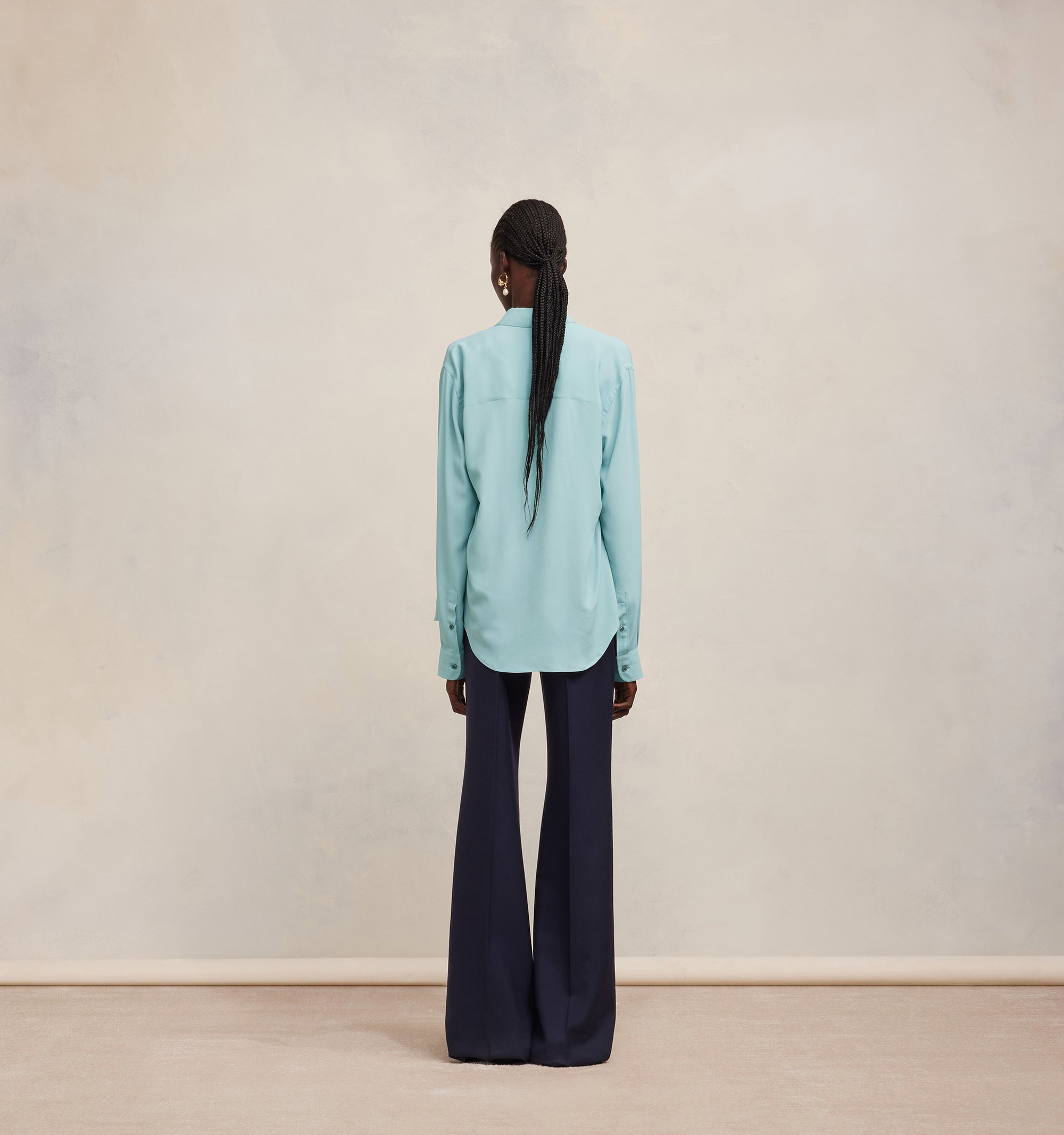 Chemise en soie mélangée - Aquamarine
