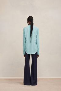 Chemise en soie mélangée - Aquamarine