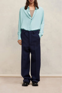 Chemise en soie mélangée - Aquamarine