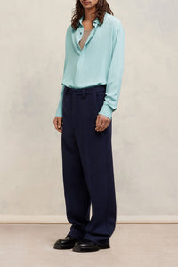 Chemise en soie mélangée - Aquamarine